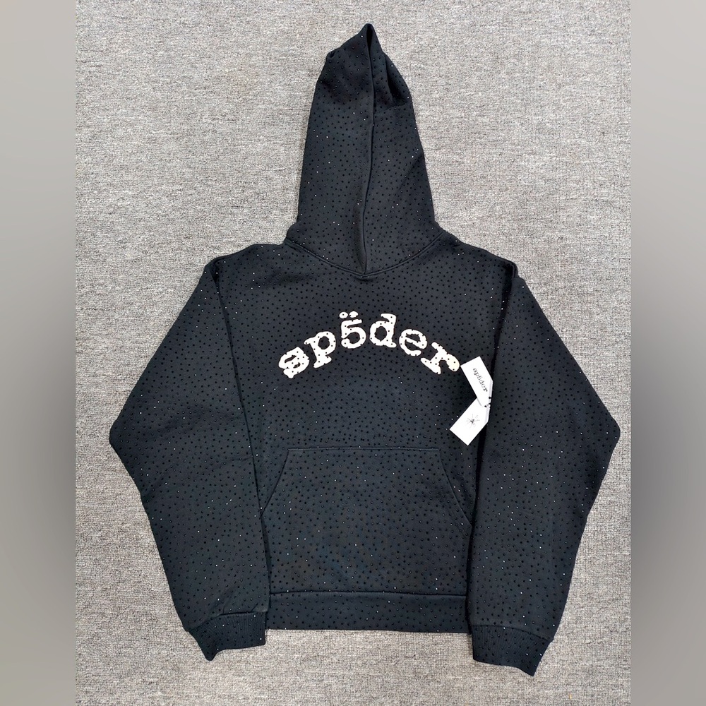 Spider Black Hoodie with White Accents